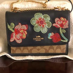 Coach Embroidered Navy Crossbody